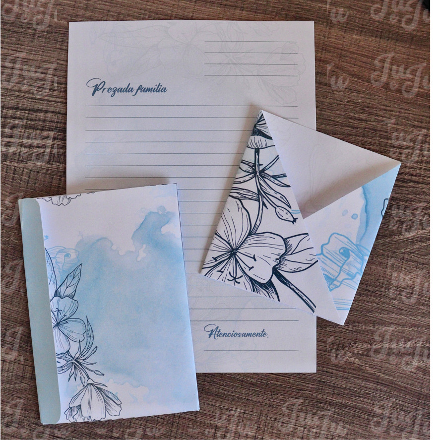 Kit azul Cartas + envelopes (masculino)