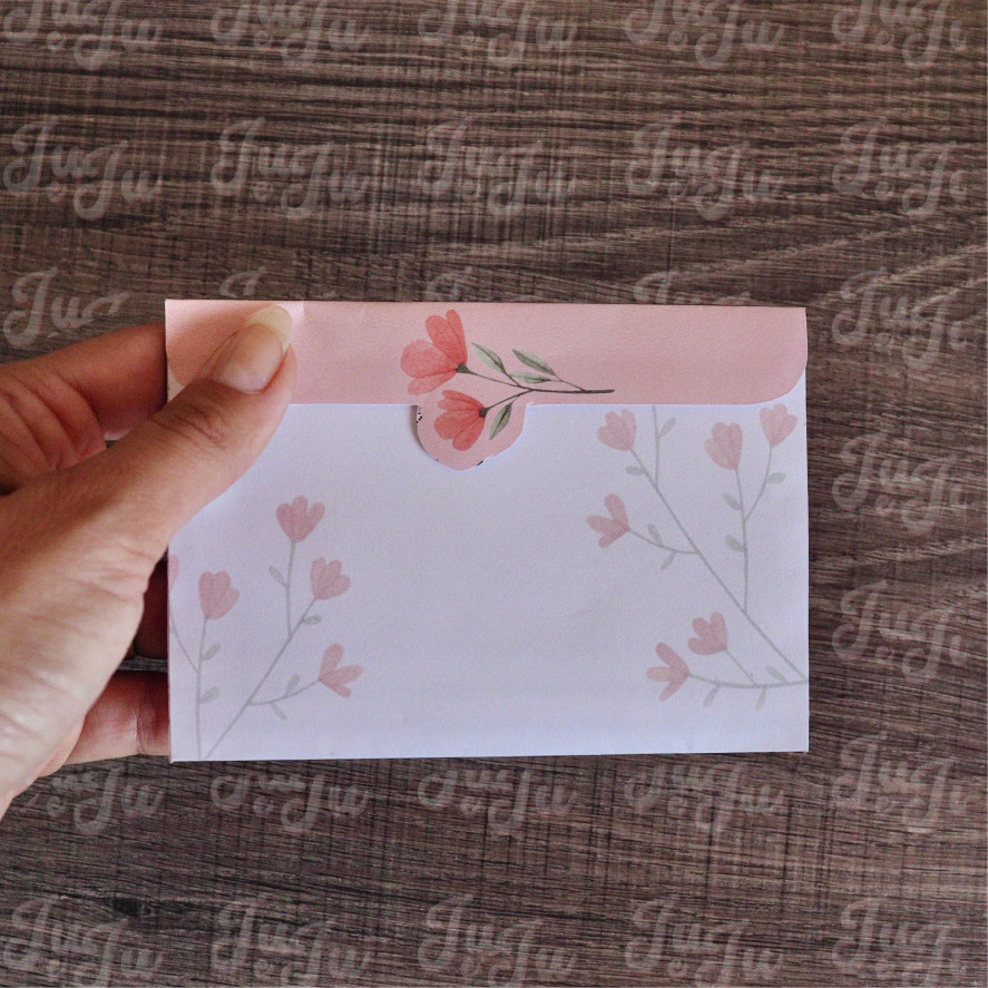 Kit floral rosa de cartas + envelope (feminino) - Imagem 4