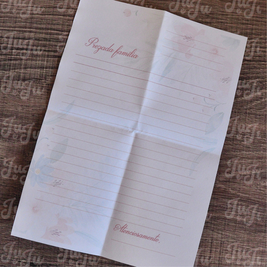 Kit floral rosa de cartas + envelope (feminino) - Imagem 8