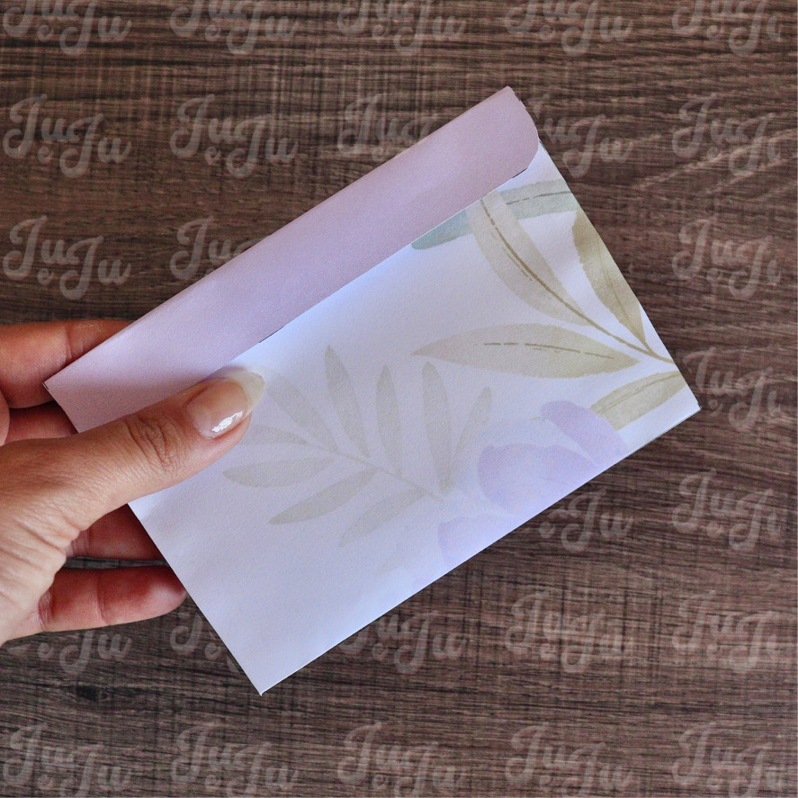 Kit floral roxo de cartas + envelope (feminino) - Imagem 4