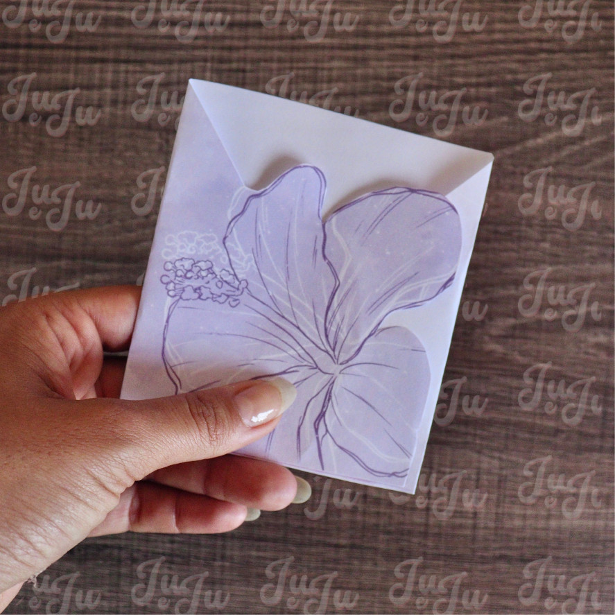 Kit floral roxo de cartas + envelope (feminino) - Imagem 6
