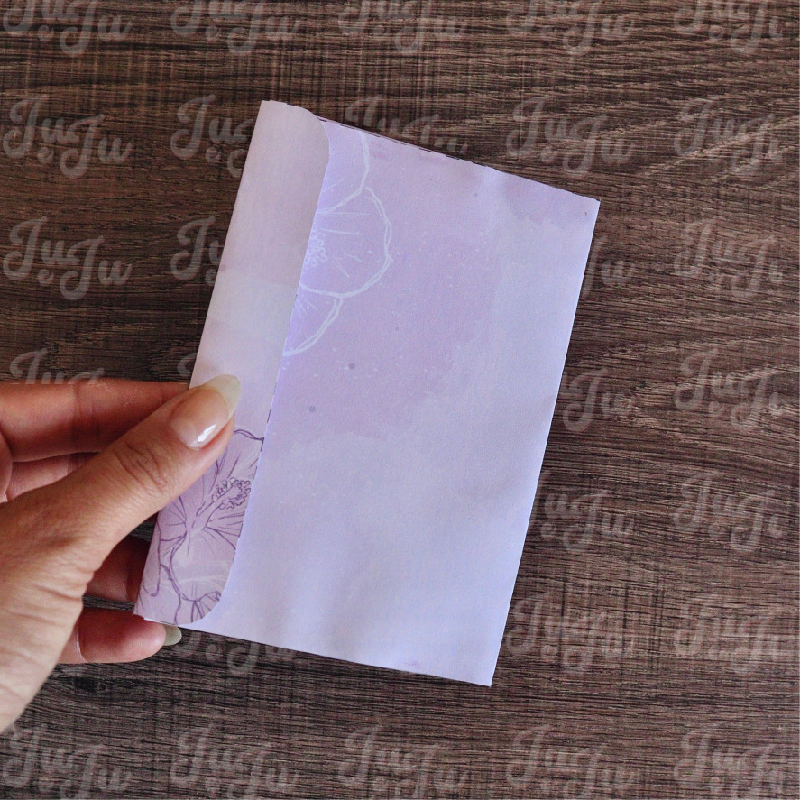 Kit floral roxo de cartas + envelope (feminino) - Imagem 7